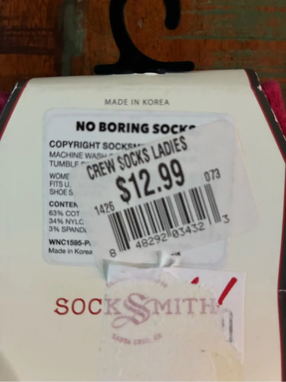Socksmith Corgi Butt Pink Crew Socks NWT